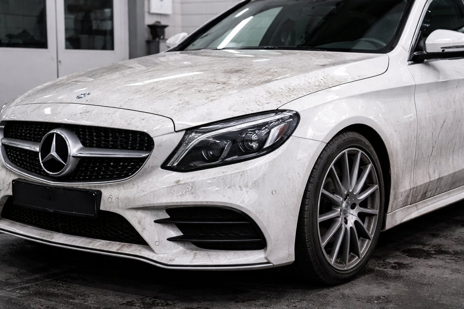 Fahrzeuglack vor der Aufbereitung – matt und verkratzt